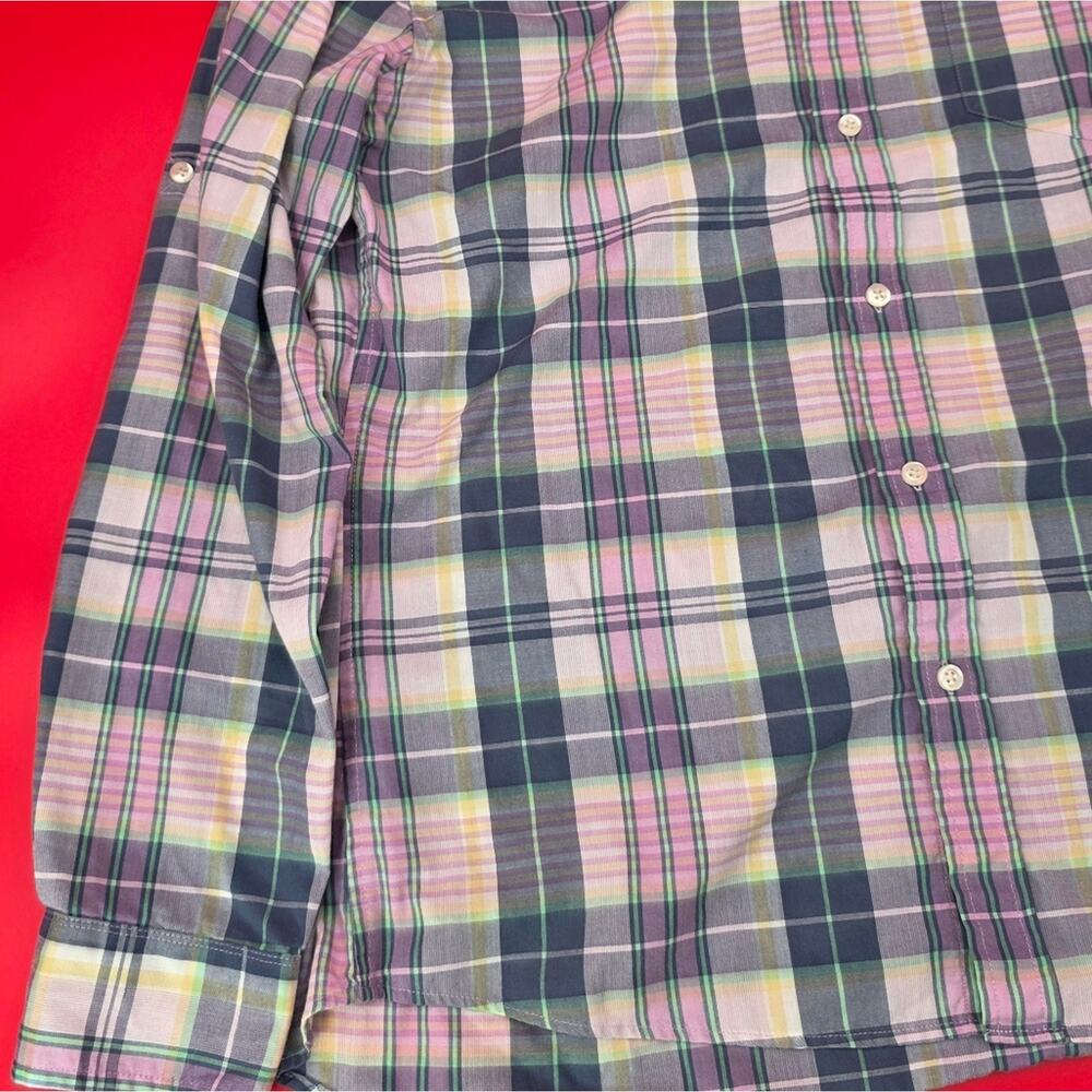 Arrow Men’s Plaid Button-Down Shirt Medium Long Sleeve Multicolor Casual Classic - Picture 4 of 14